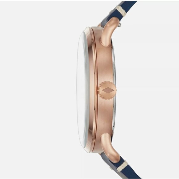 Fossil Men's Commuter Blue Dial Leather Watch FS5274 Pre-Owned Great Condition - Picture 2 of 8